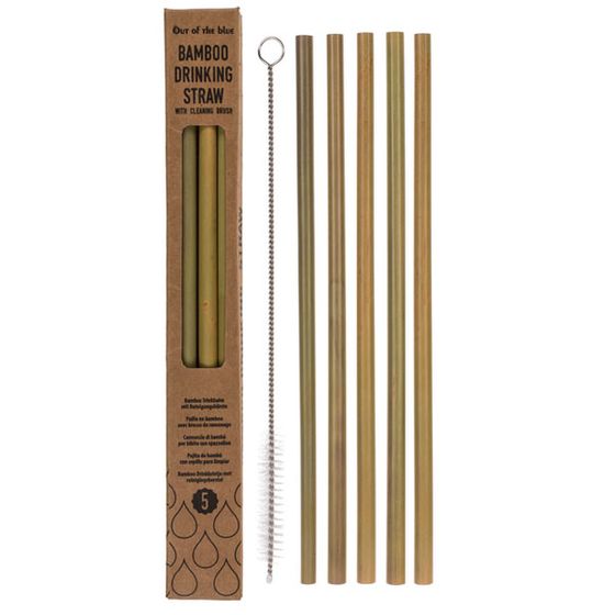Bambusowe słomki ze szczoteczką (5 sztuk)