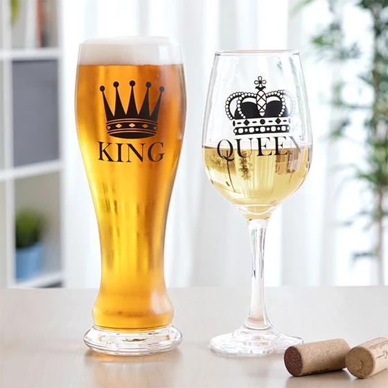 Szklanka do piwa King i kieliszek do wina Queen